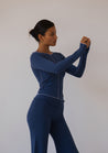 Lounge Top - Inside Out Long Sleeve Top - Indigo