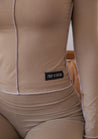 Lounge Top - Inside Out Long Sleeve Top - Taupe