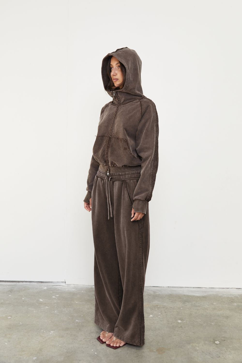 Zip Up Hoodie - Soil Acid Wash