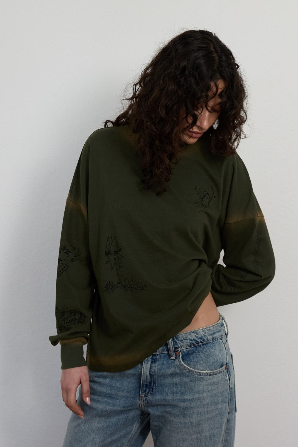 Cupid Long Sleeve Top - Khaki