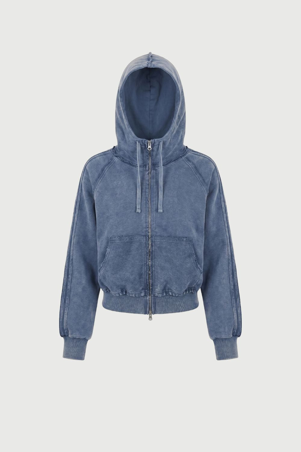 Zip Up Hoodie - Sky Acid Wash