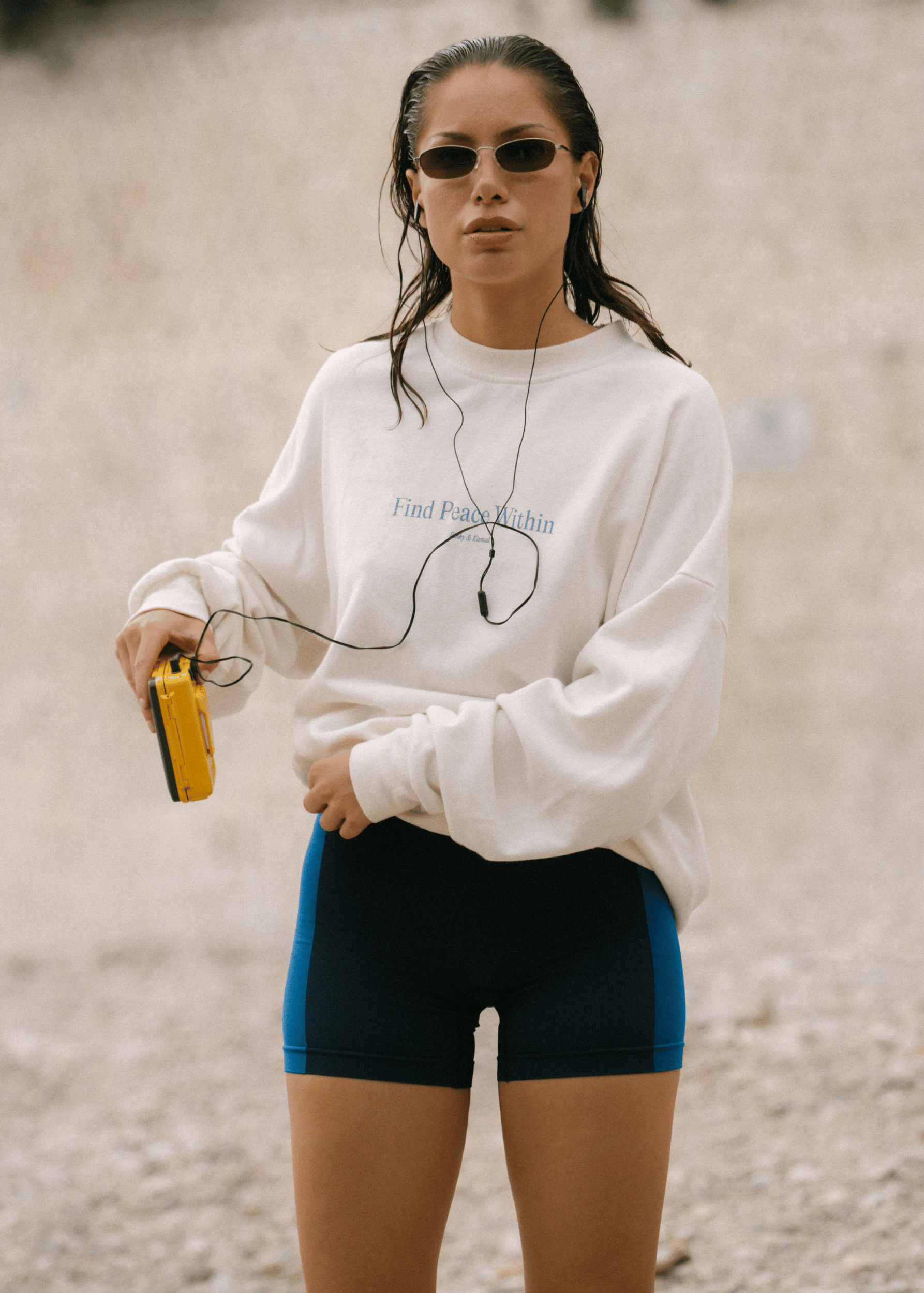 Sweatshirts - Find Peace Within Crewneck Sweatshirt - Off White/Blue