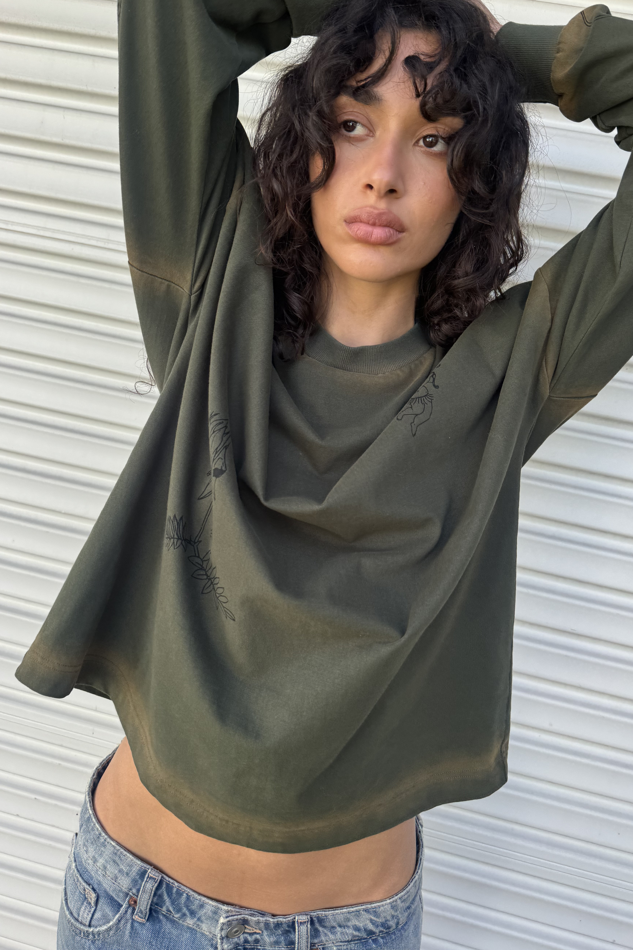 Cupid Long Sleeve Top - Khaki