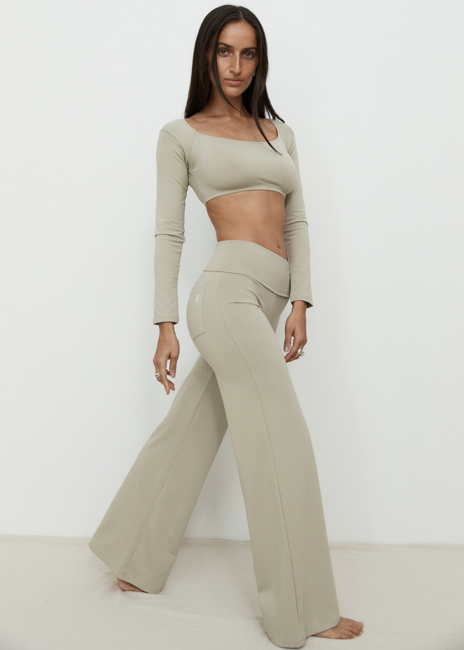 Yoga Pants - Full Length Yin Flare - Light Grey