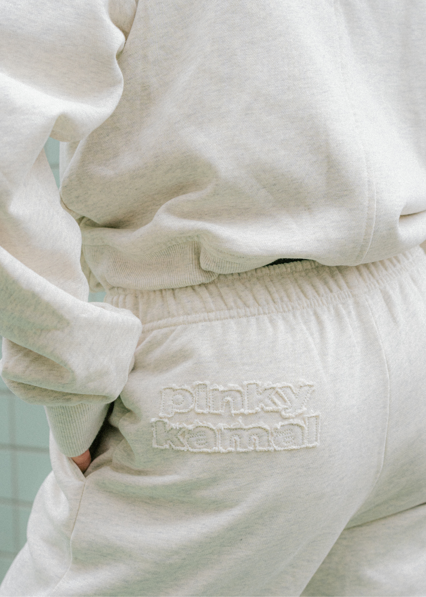 Raw Hem Trackpant - Grey Marle