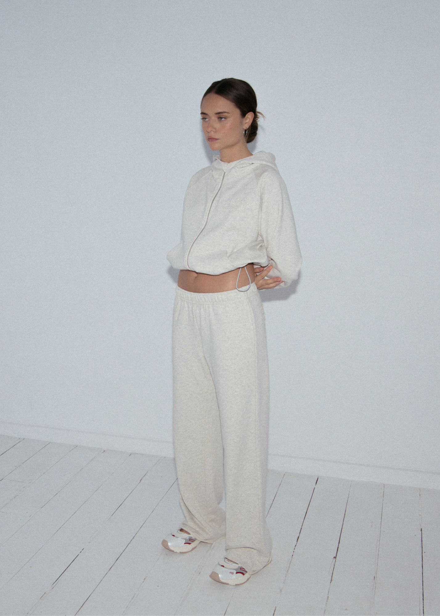 Raw Hem Trackpant - Grey Marle