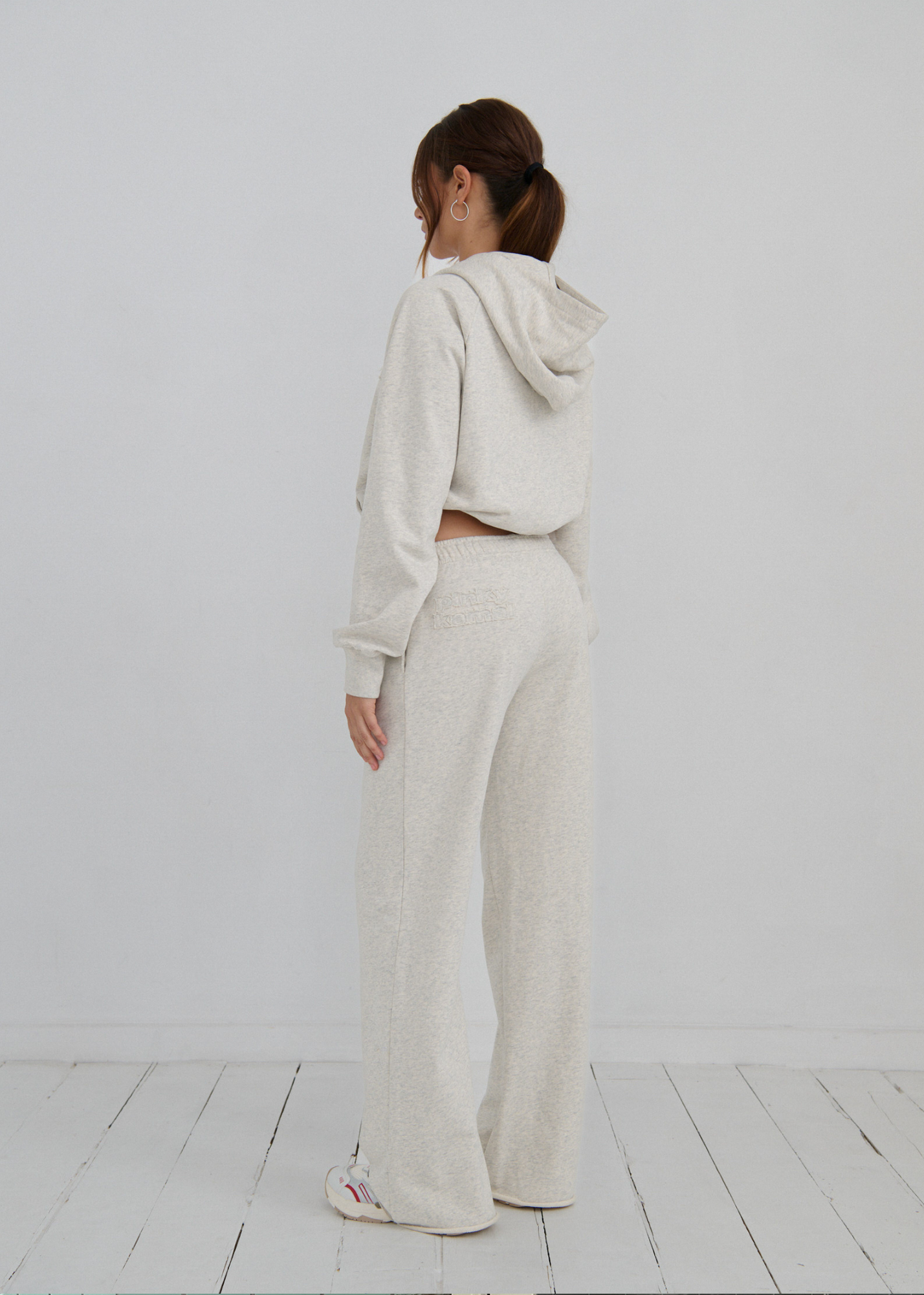 Raw Hem Trackpant - Grey Marle
