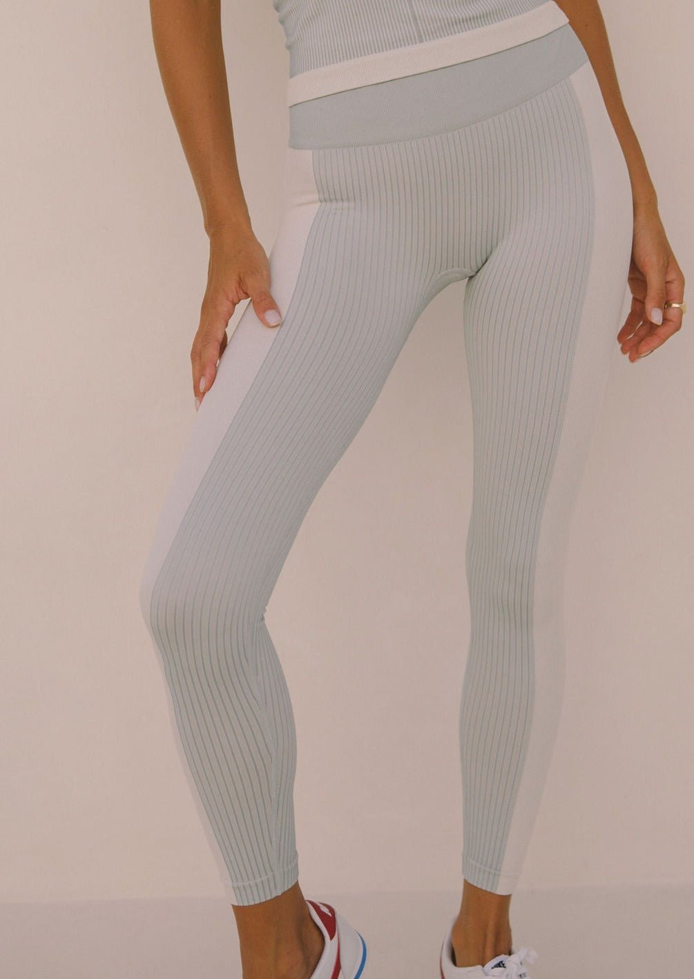 Ribbed Legging - Grey Stripe