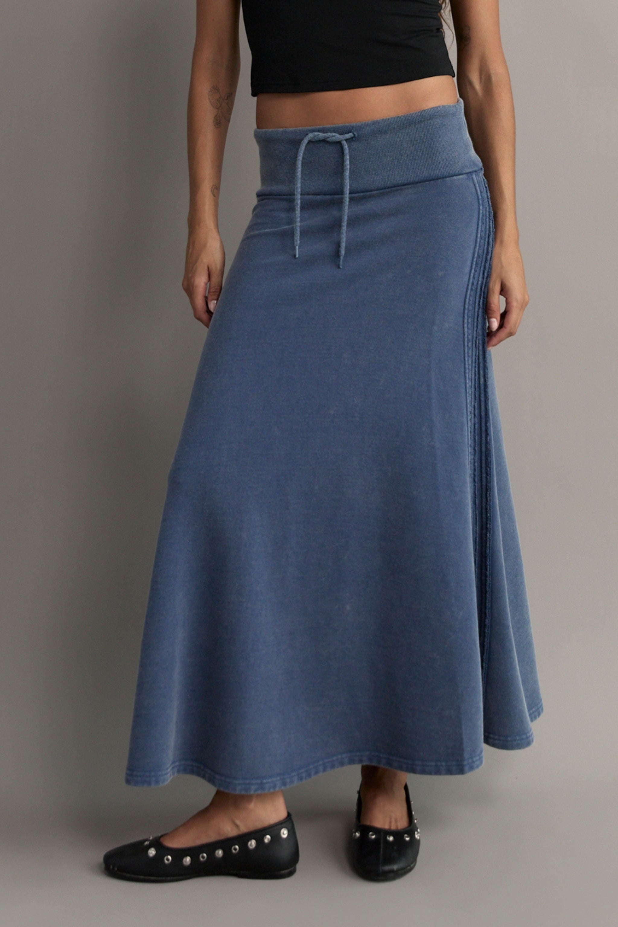 Track Skirt - Sky Acid Wash