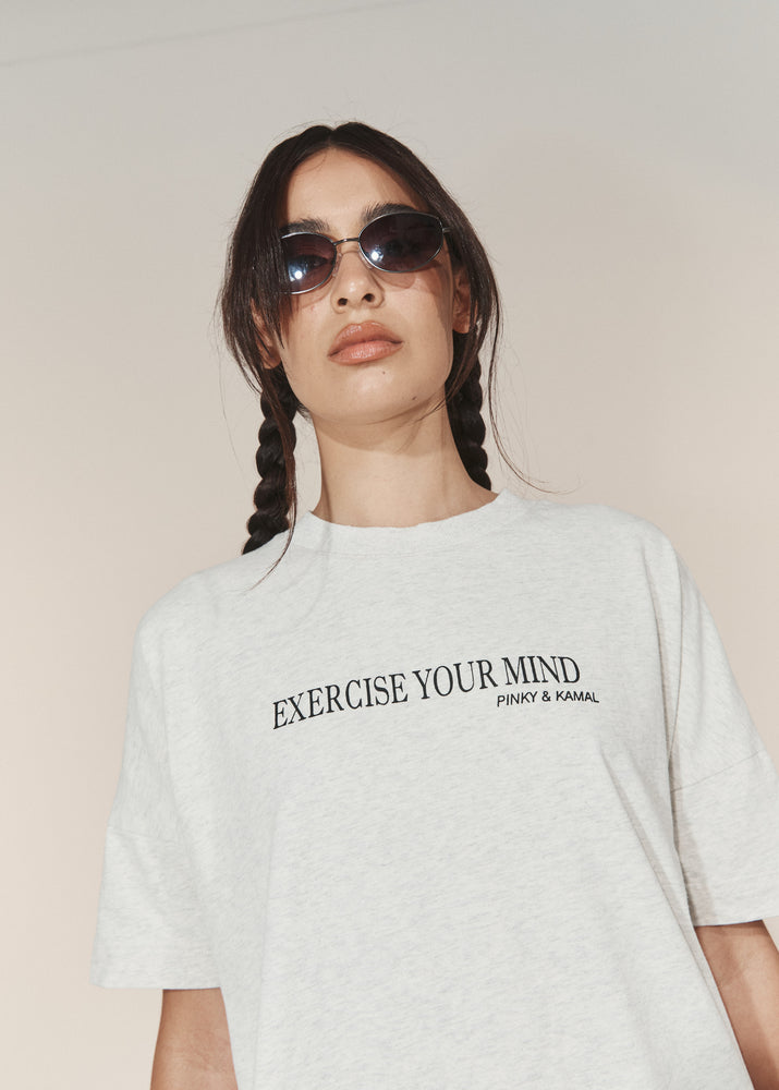 T-Shirts - Exercise Your Mind T-Shirt - Grey Marle