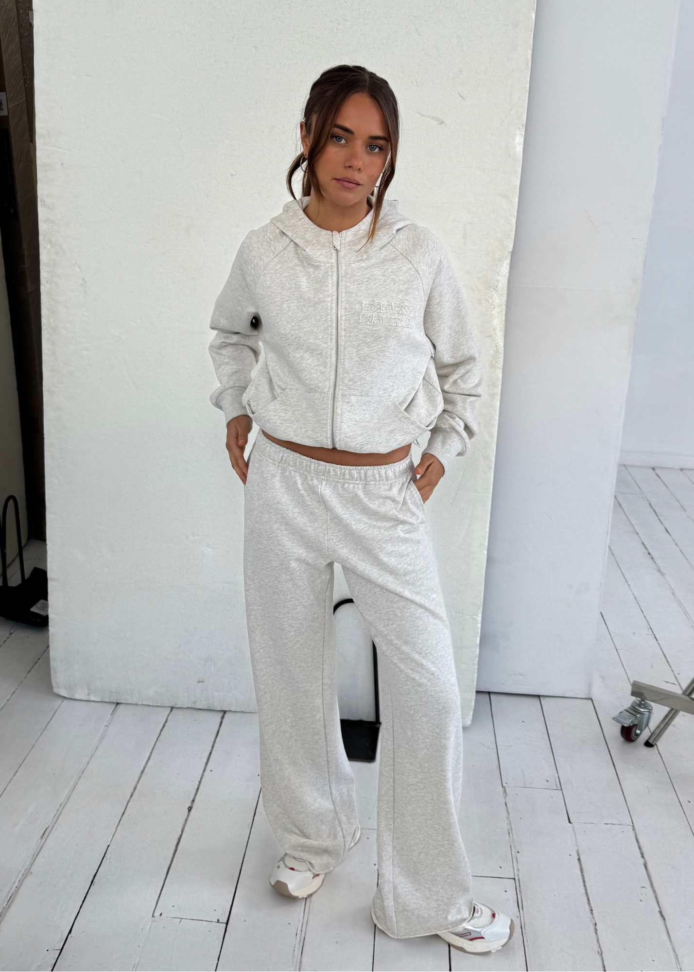 Raw Hem Trackpant - Grey Marle