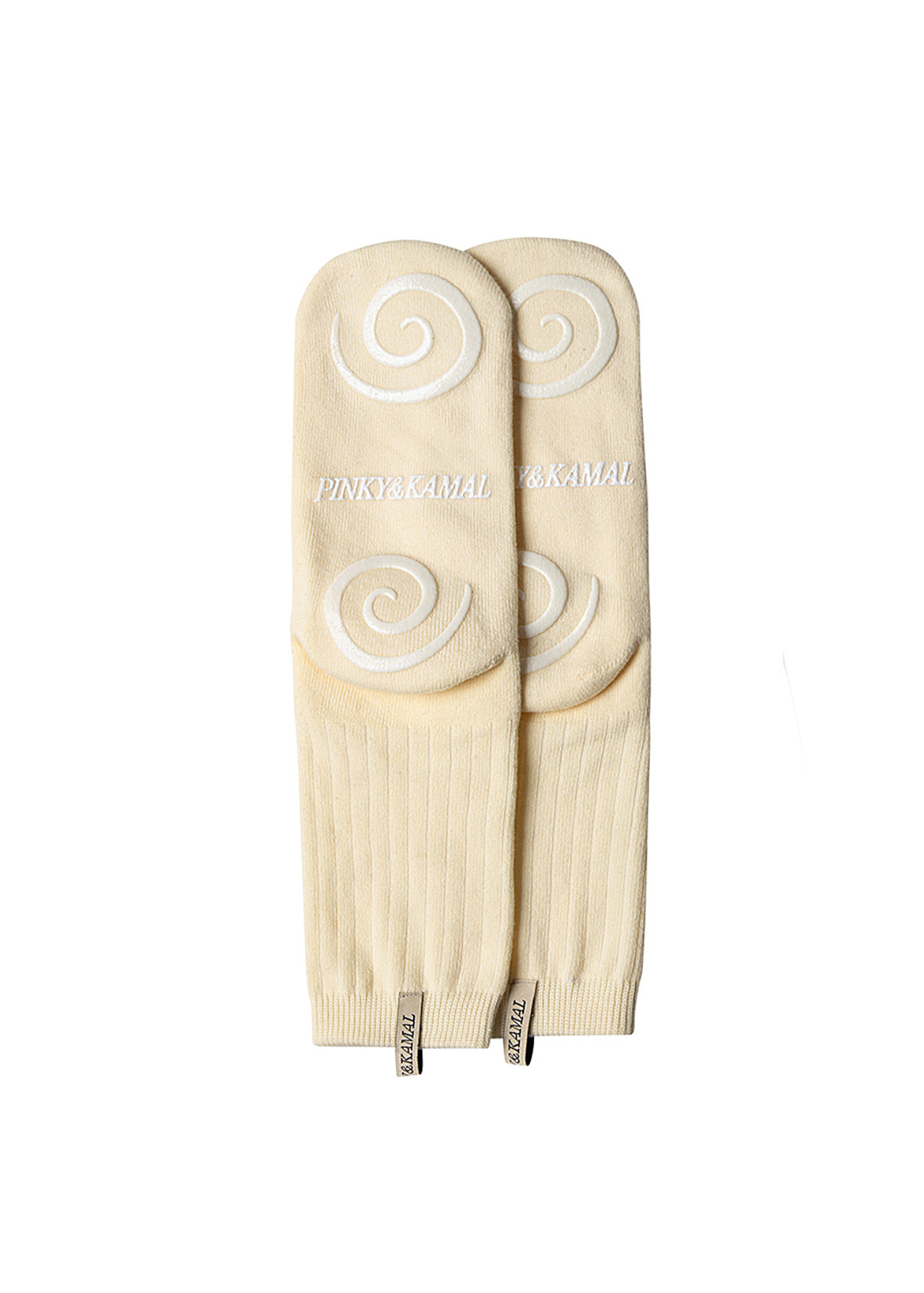 Pilates Spiral Grip Sock - Lemon Cream