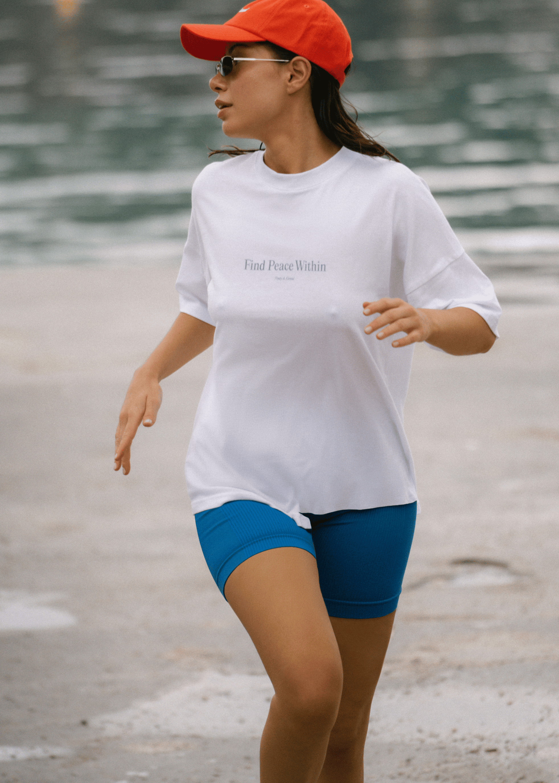 Find Peace Within T-Shirt- White/Blue