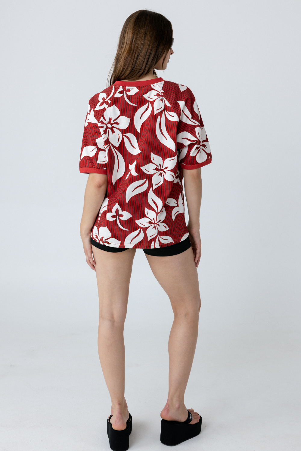 Hawaii Print Jersey - Red Stripe