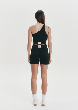 
                  
                    Load image into Gallery viewer, Seamless Tops - One Shoulder Bodice Crop - Onyx Black
                  
                