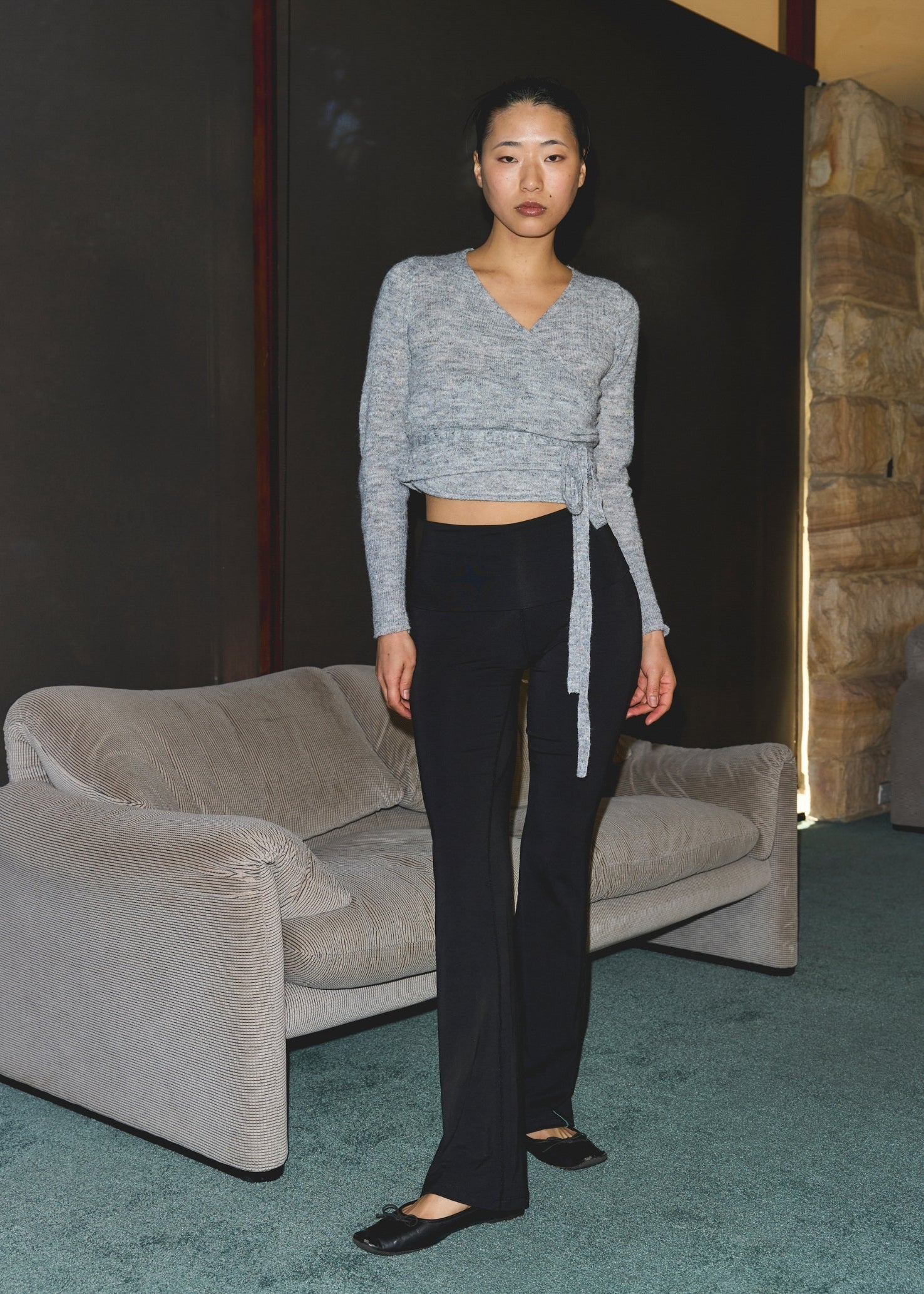 Wrap Cardigan - Heather Grey