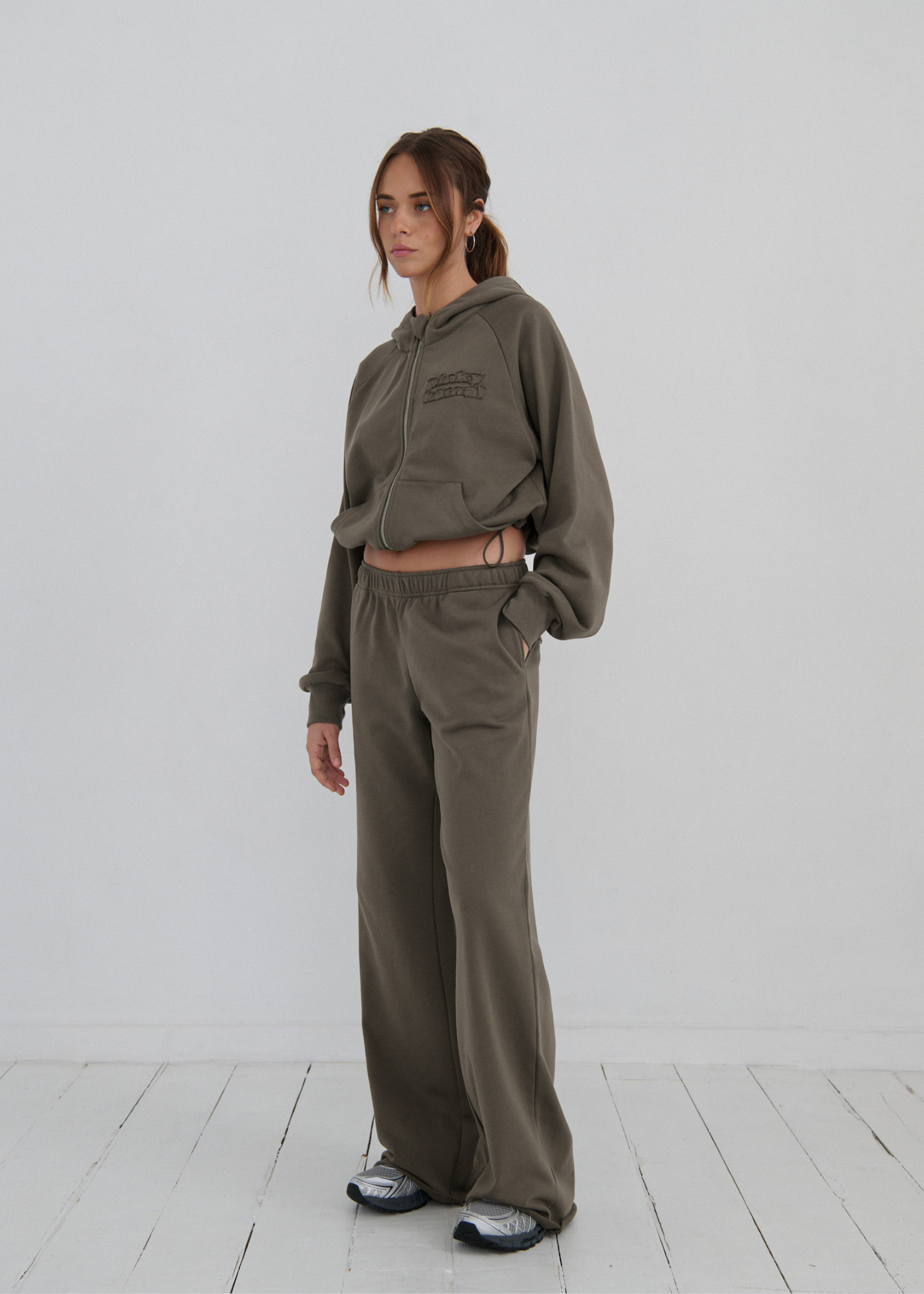 Raw Hem Trackpant - Khaki