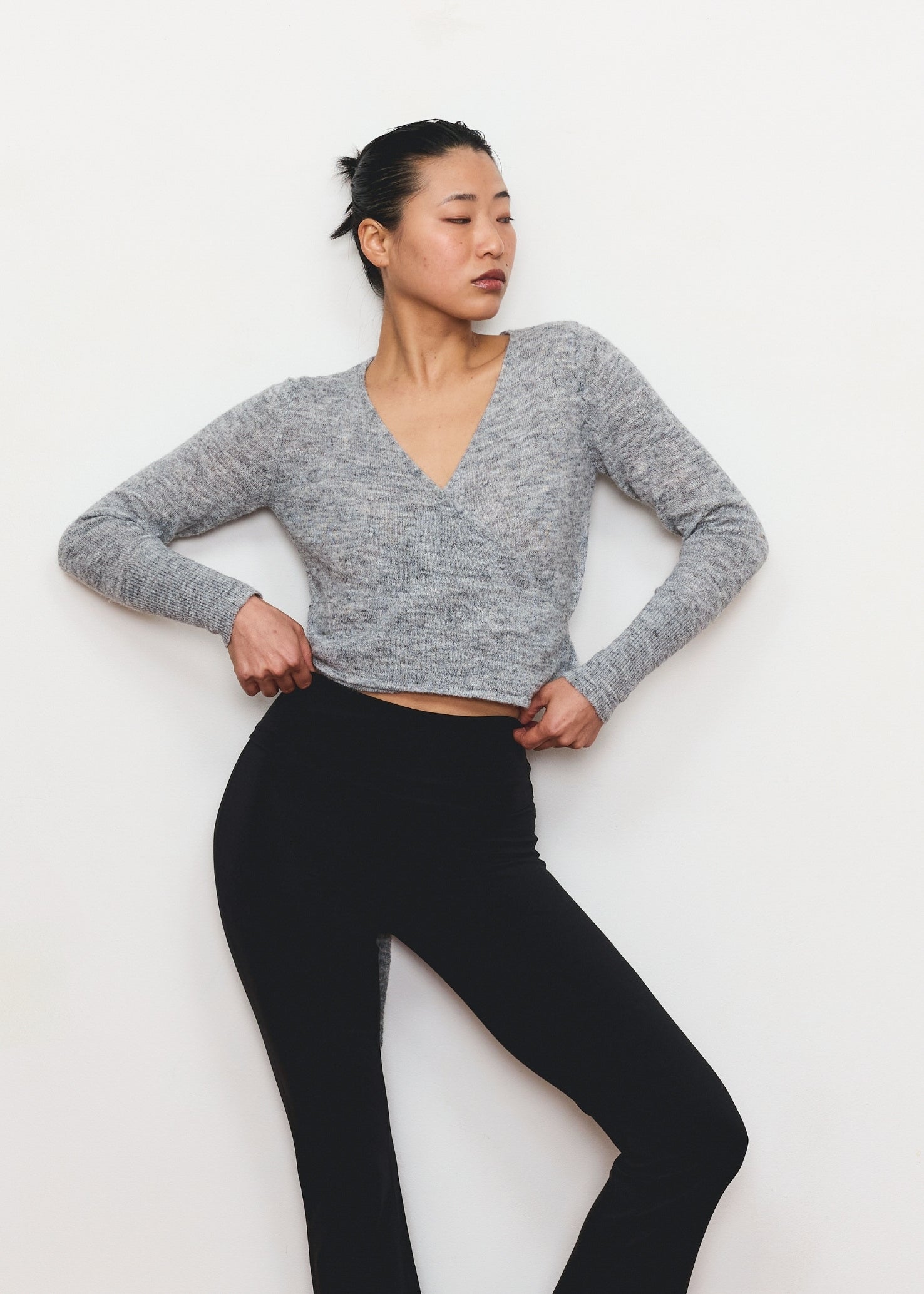 Wrap Cardigan - Heather Grey
