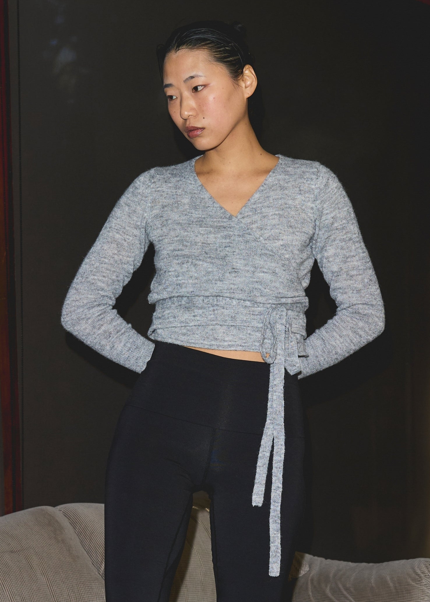 Wrap Cardigan - Heather Grey