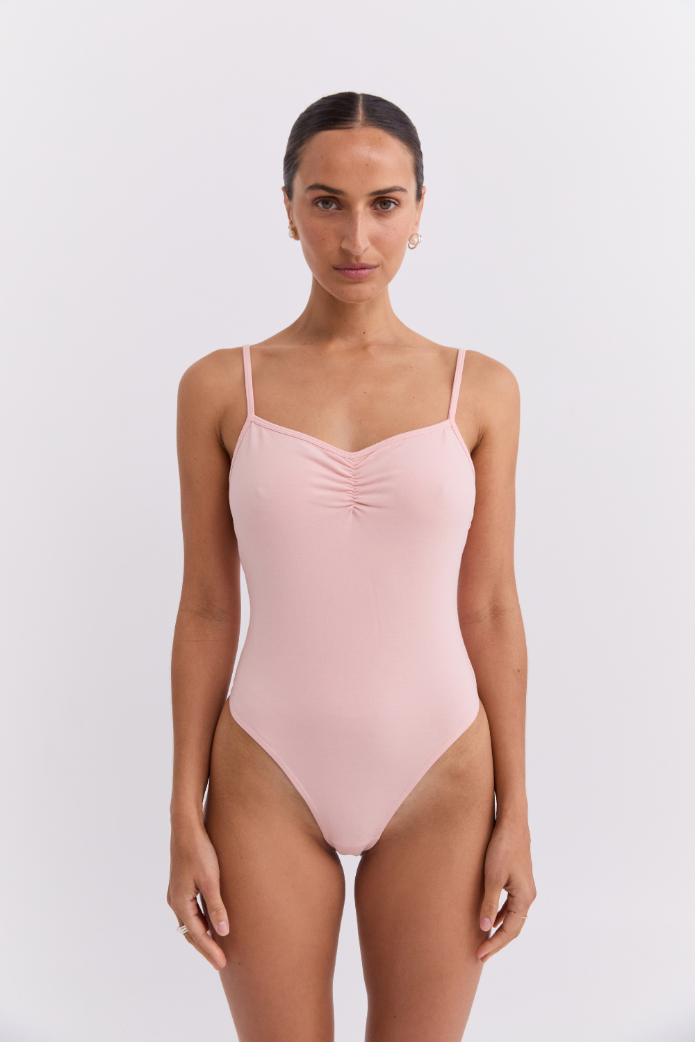 Ruched Leotard - Powder Pink