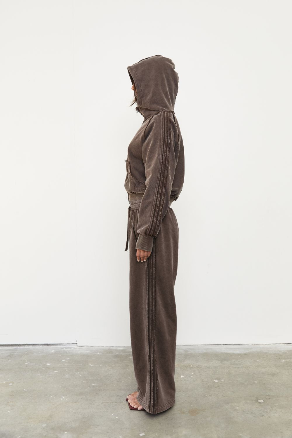 Wide Leg Tracksuit Pant - Soil Acid Wash