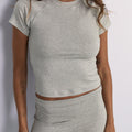 Cropped Baby Tee - Grey Marle