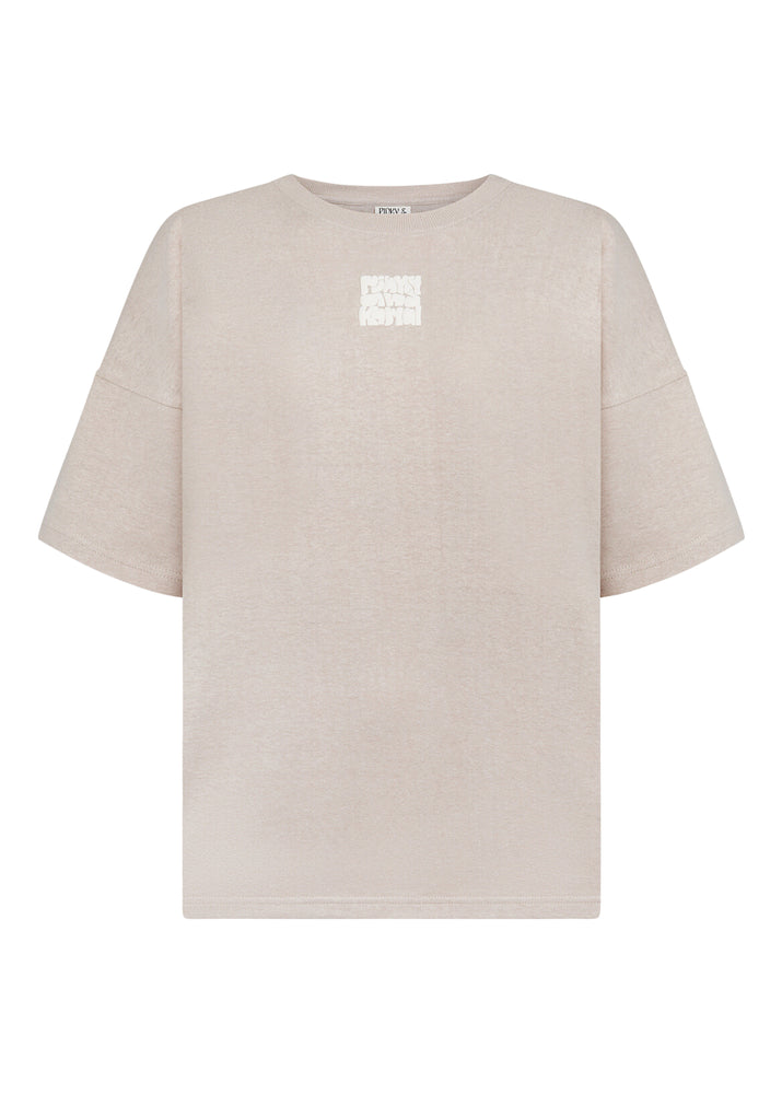 T-Shirts - PK Oversized Hemp Bubble Logo T-Shirt - Sand