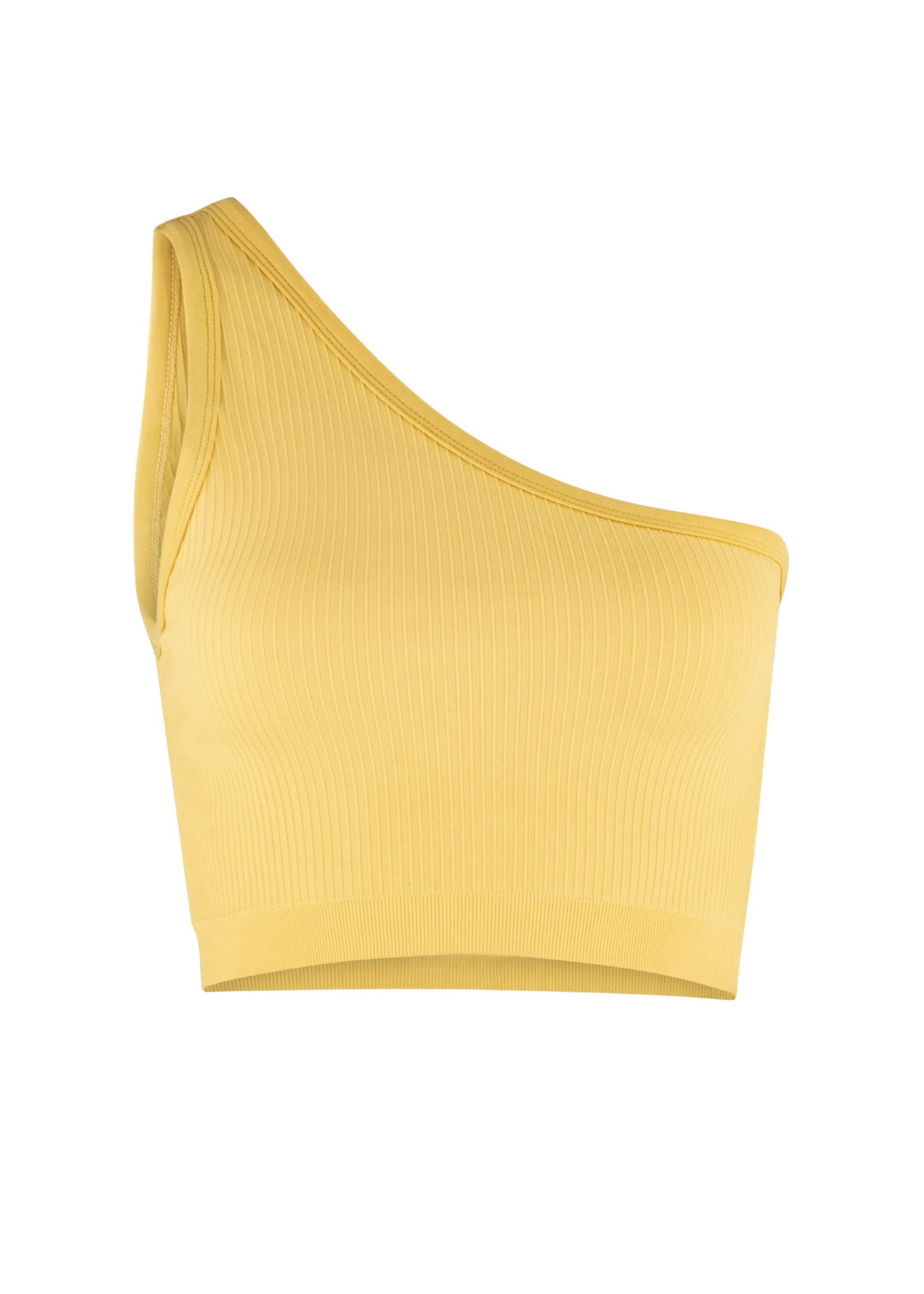 Active Crops - One Shoulder Bodice Crop - Lemon Peel