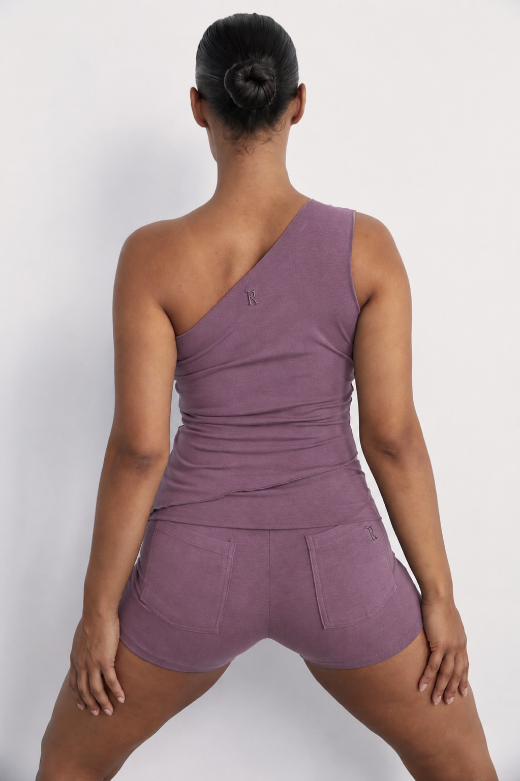 One Shoulder Asym Hem Tank - Mauve