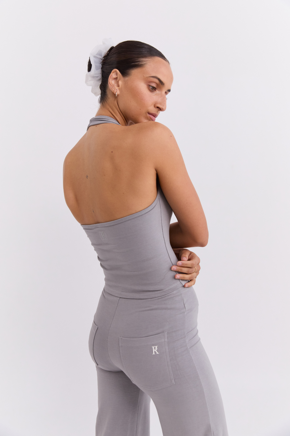 Halter Bodice Top - Pebble Grey