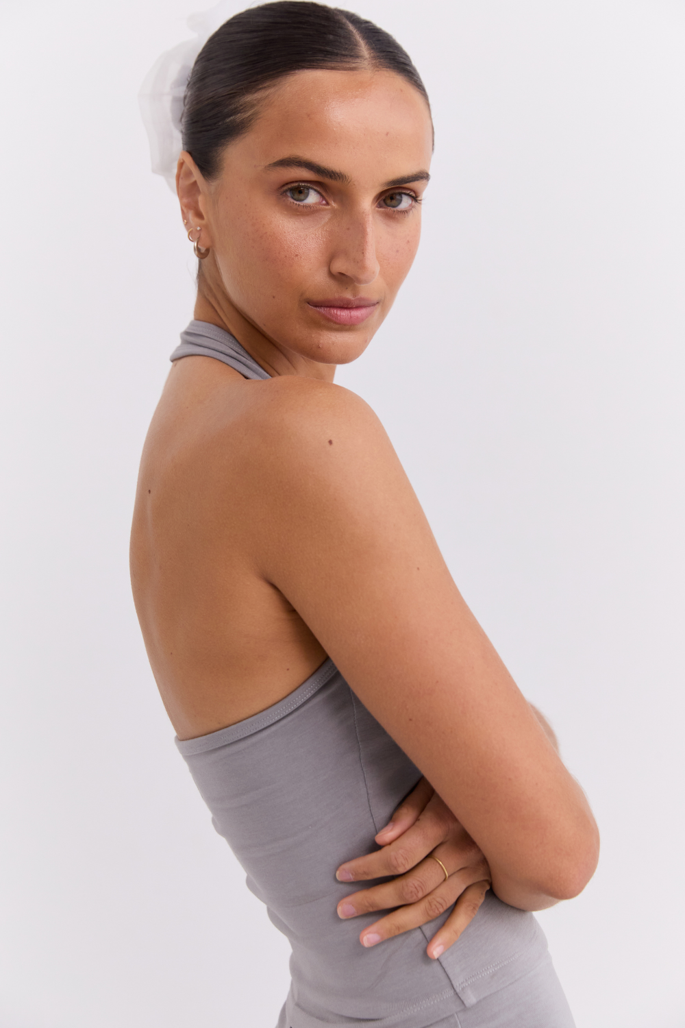 Halter Bodice Top - Pebble Grey