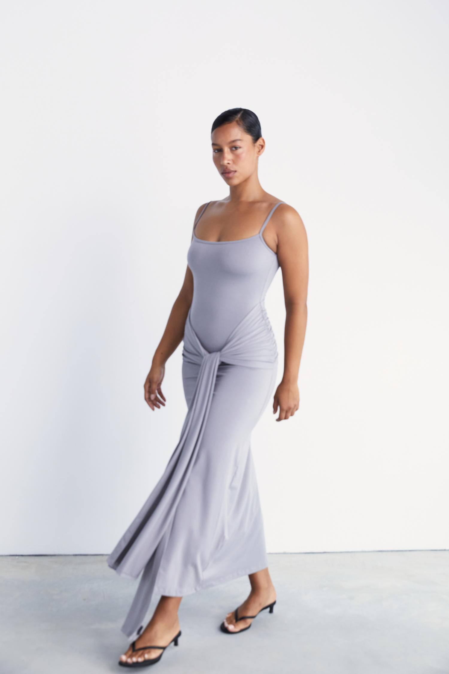 Wrap Dress - Pebble Grey Pinky & Kamal Wrap Dress - Pebble Grey Pinky & Kamal
