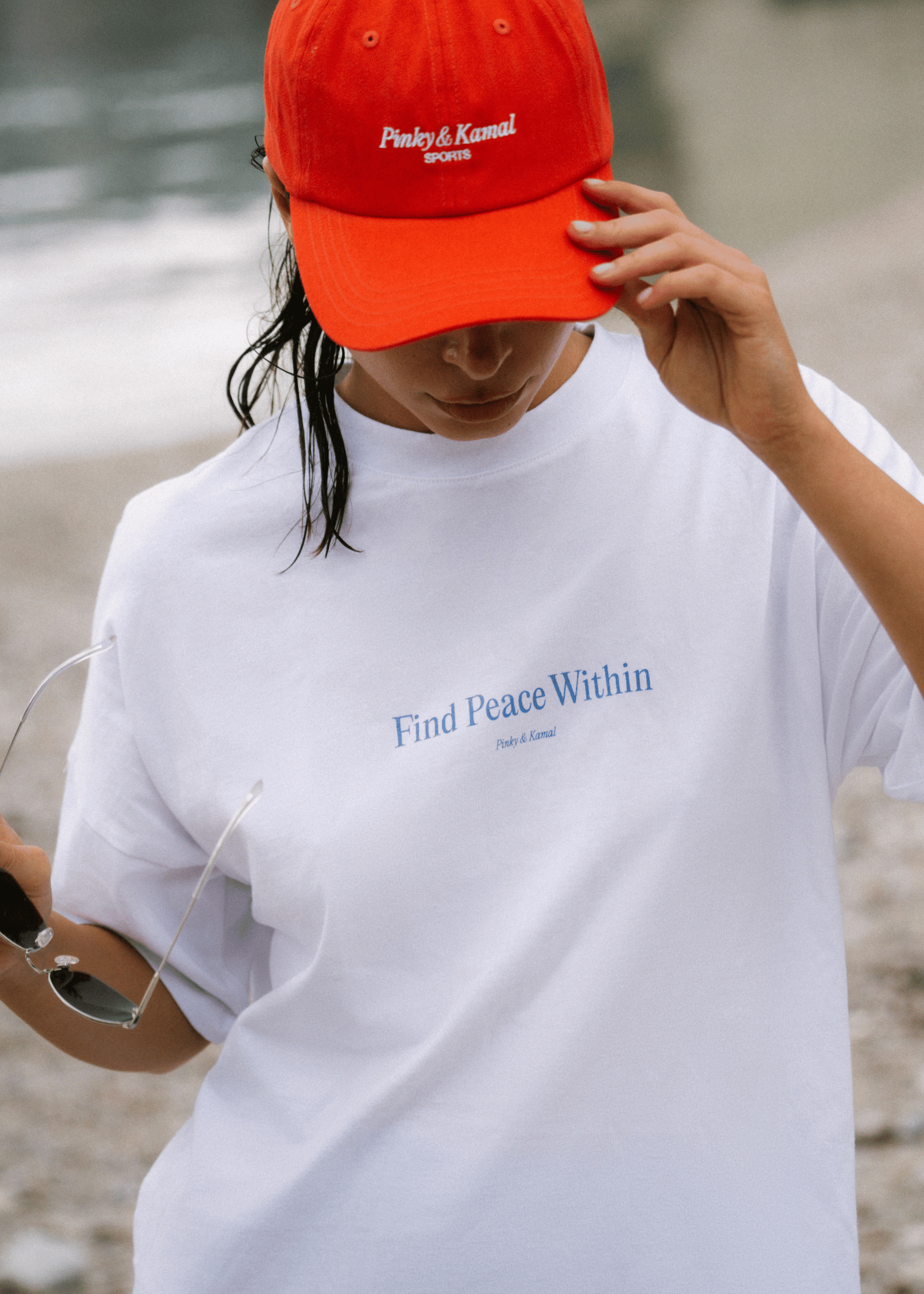 Find Peace Within T-Shirt- White/Blue