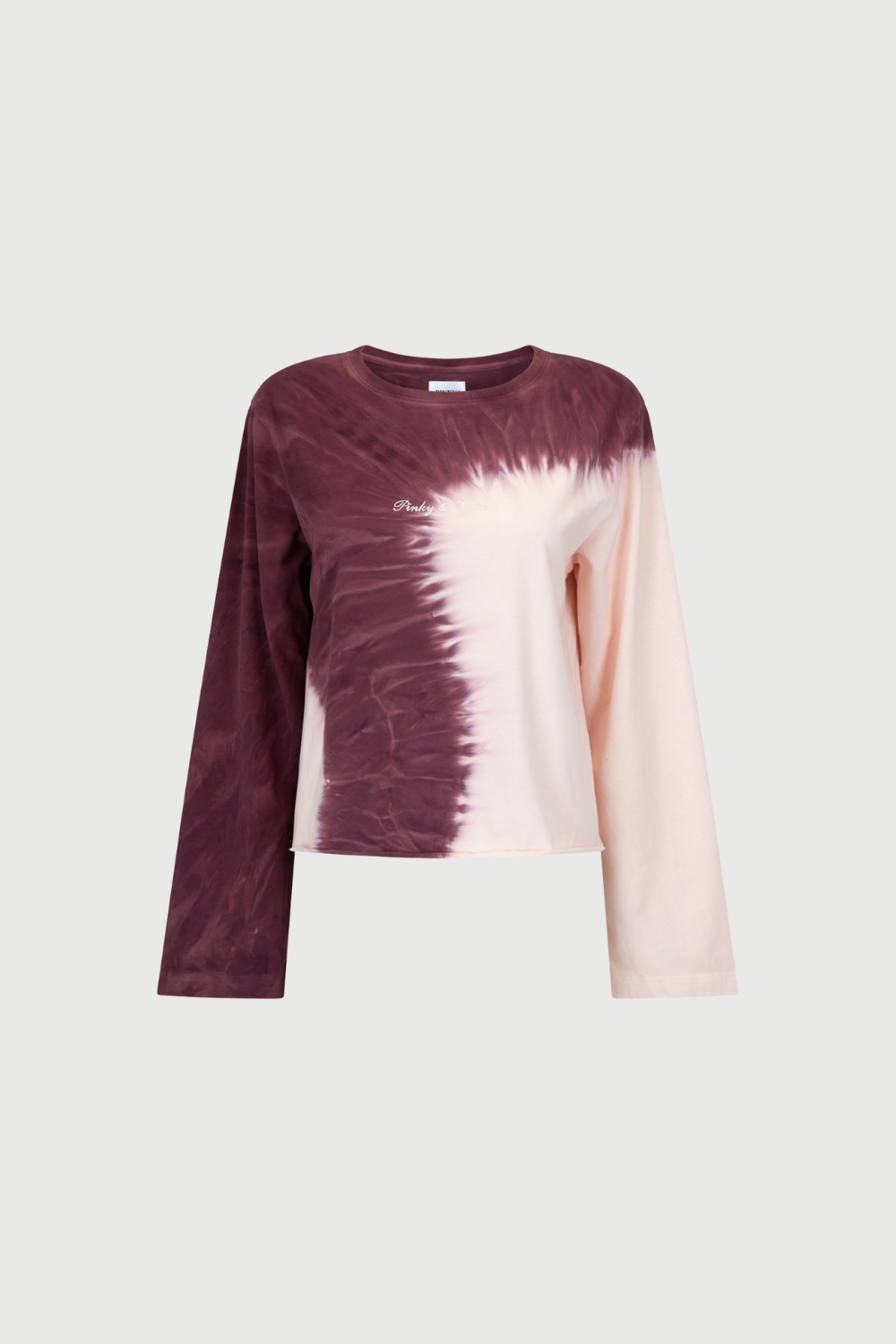 Tie Dye Long Sleeve Top - Pink and Burgundy