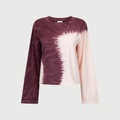 Tie Dye Long Sleeve Top - Pink and Burgundy