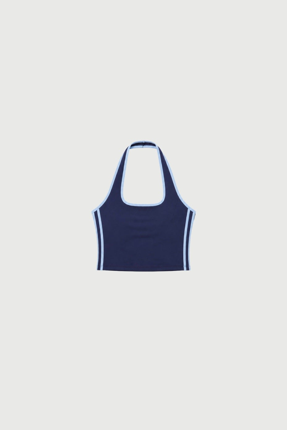 Halter Top - Midnight with Sky Blue Stripe