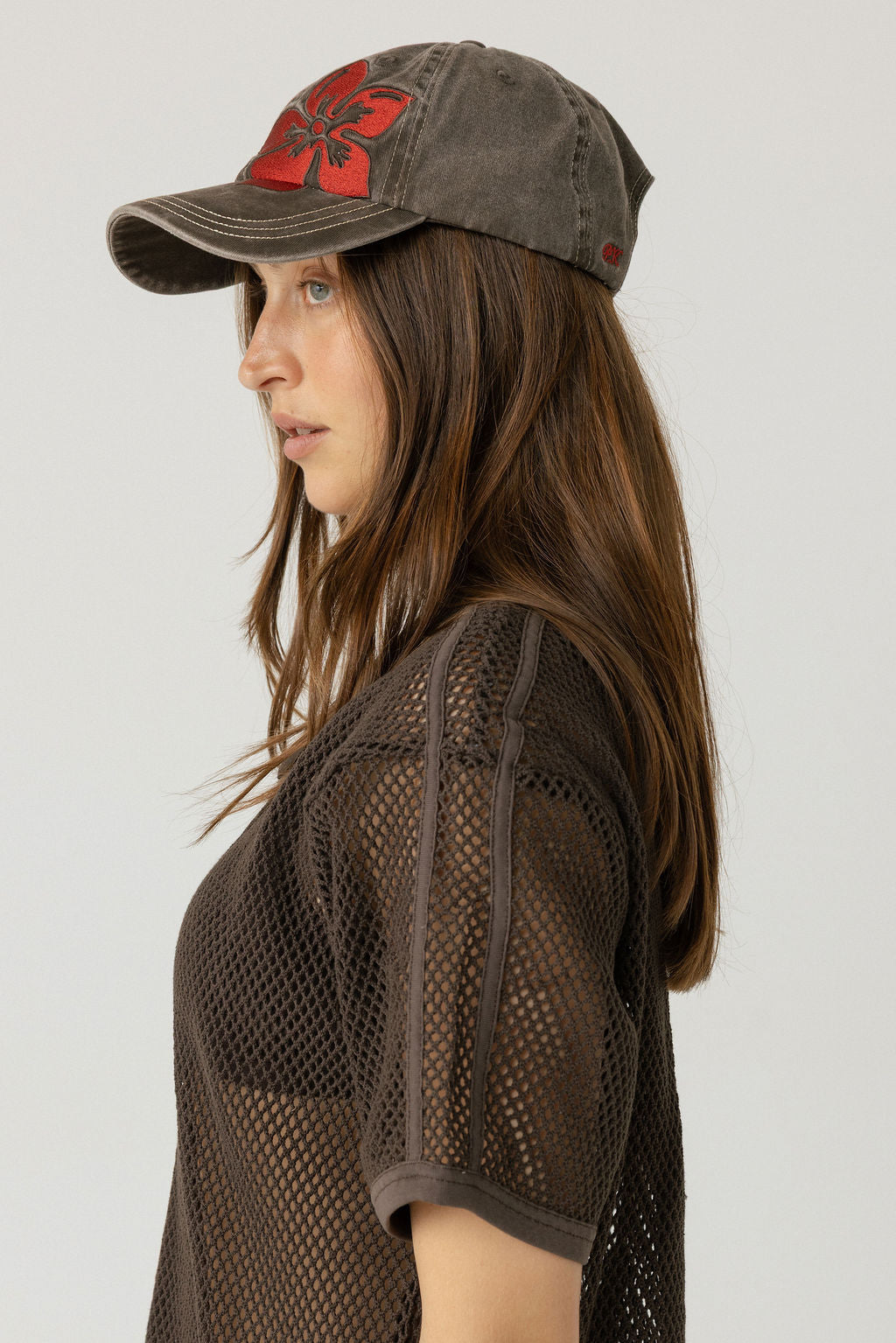 Hibiscus Cap	- Washed Brown/Red