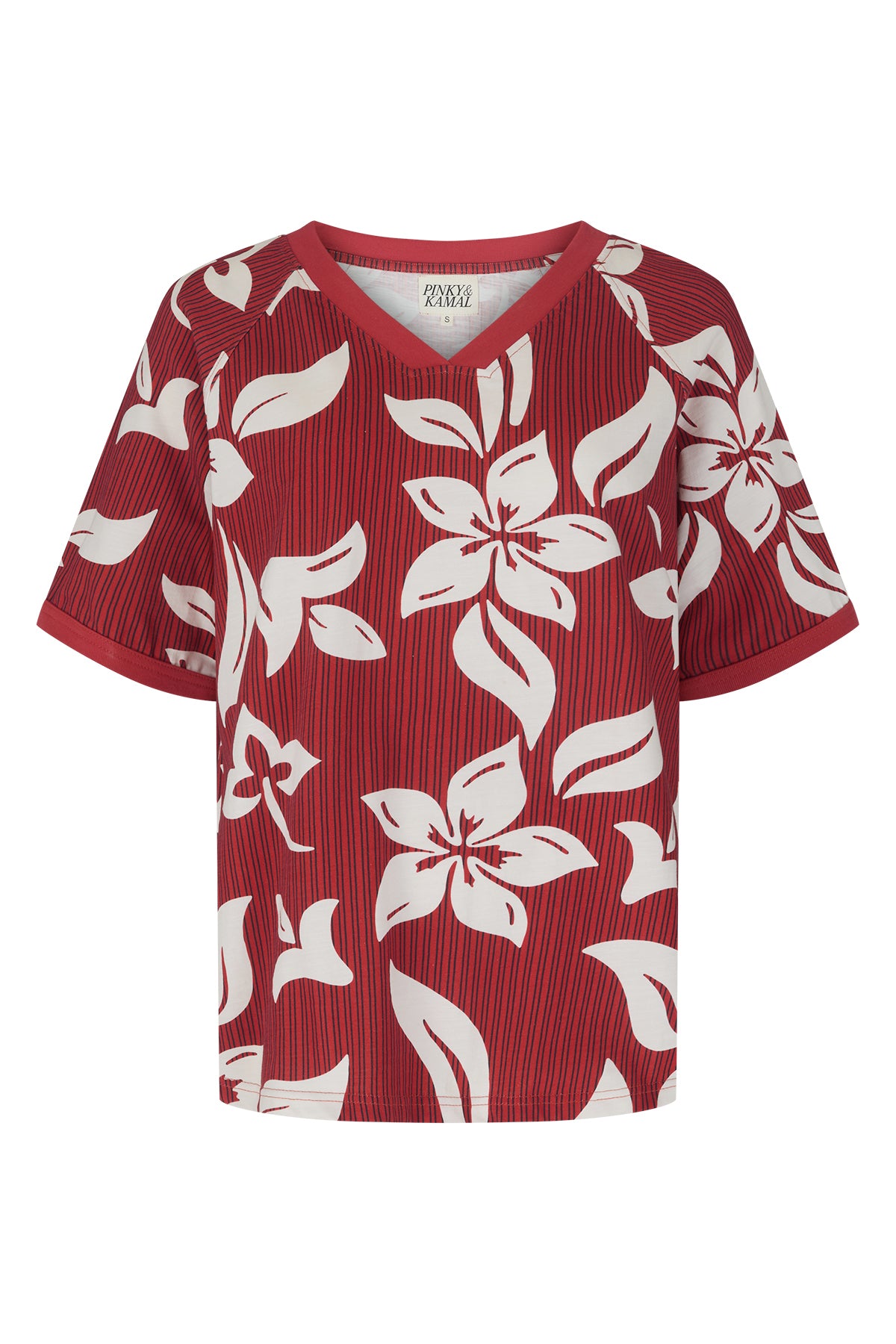 Hawaii Print Jersey - Red Stripe