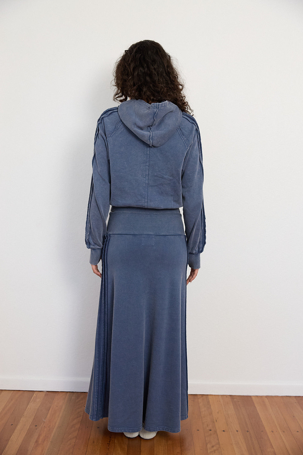 Track Skirt - Sky Acid Wash