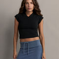 90s V Neck T Shirt - Black