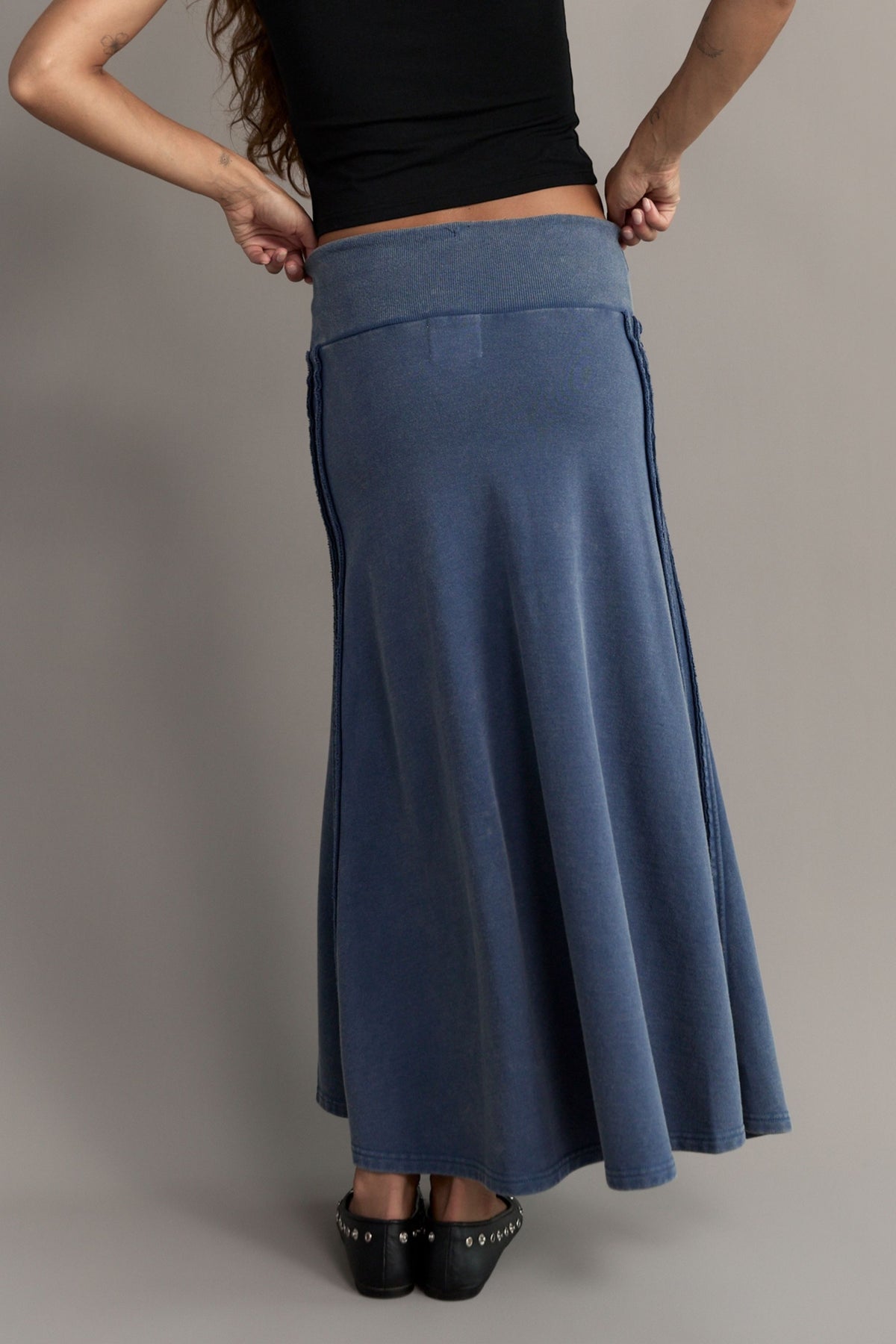 Track Skirt - Sky Acid Wash