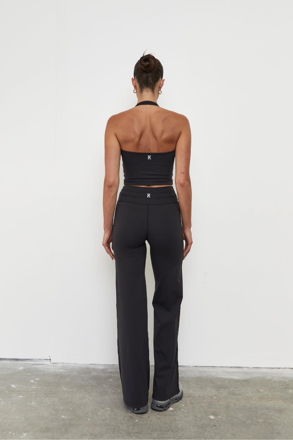 Straight Leg Tie Up Pant - Black