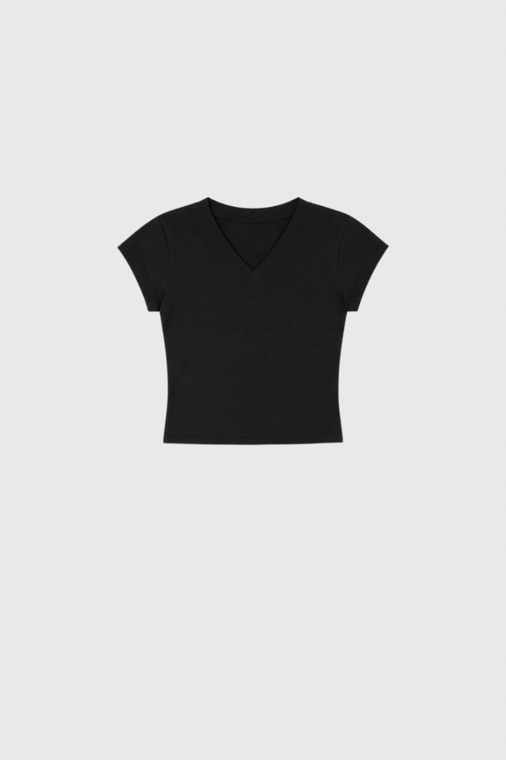 90s V Neck T Shirt - Black