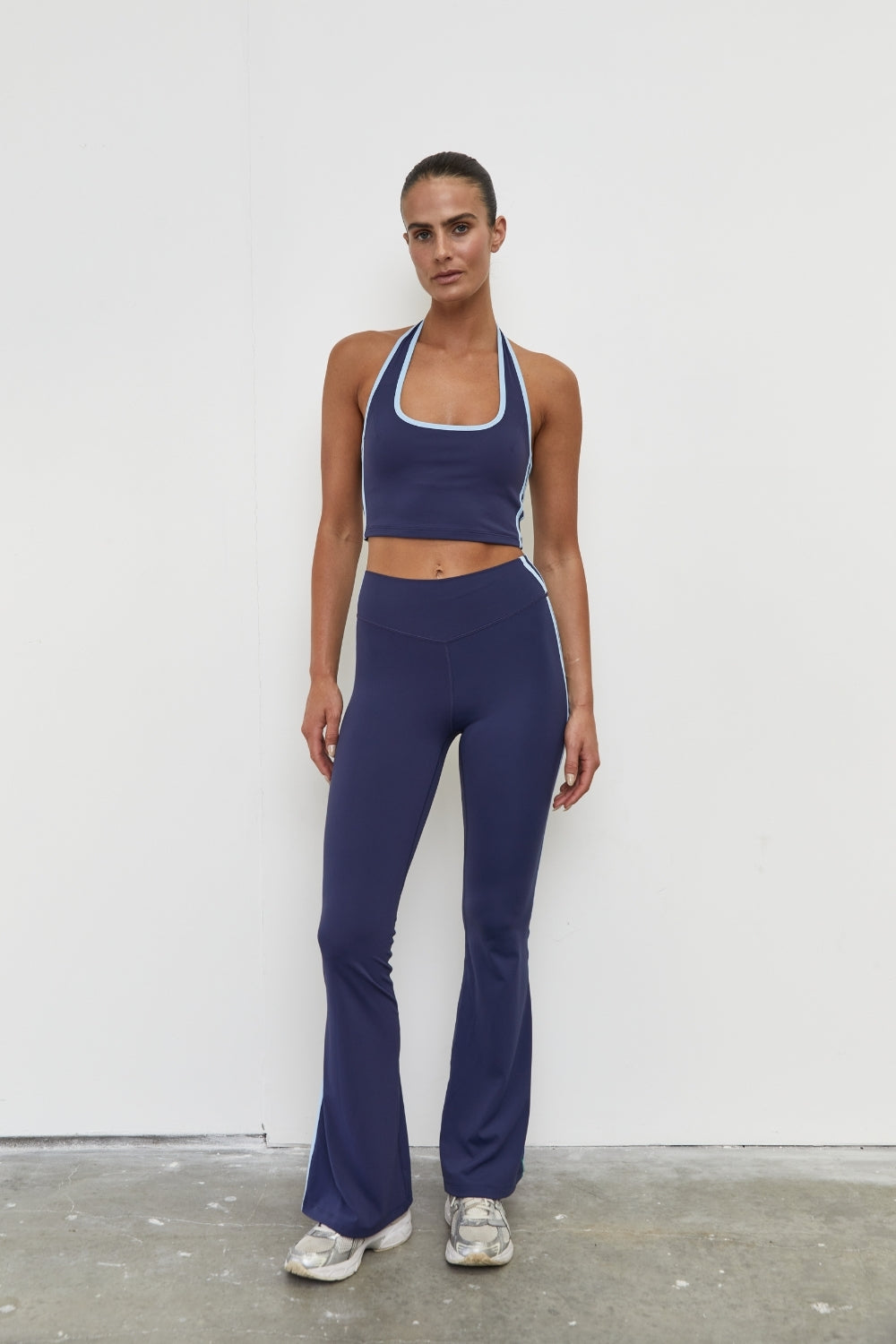 Vibration Flare - Midnight with Sky Blue Stripes