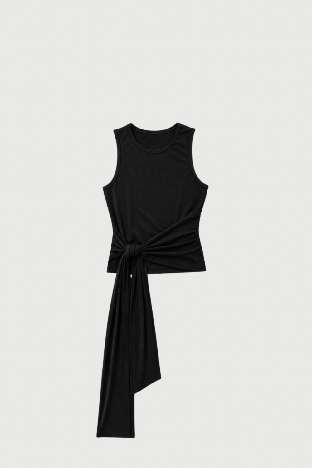 Belted Wrap Around Tank - Black