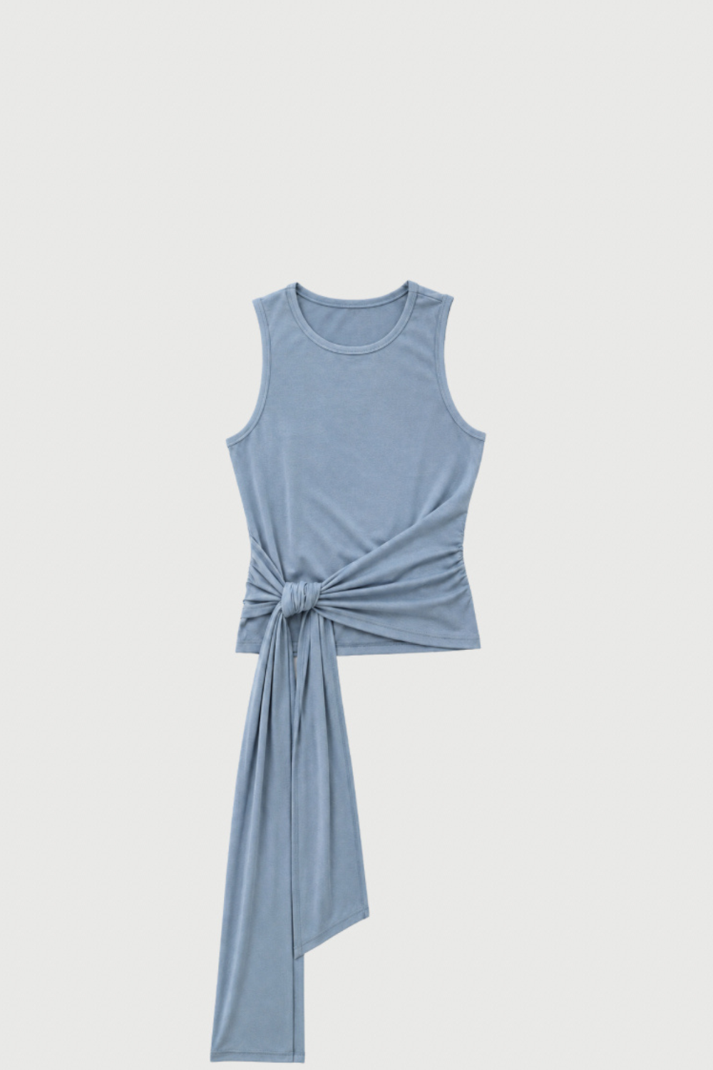 Belted Wrap Around Tank - Washed Blue