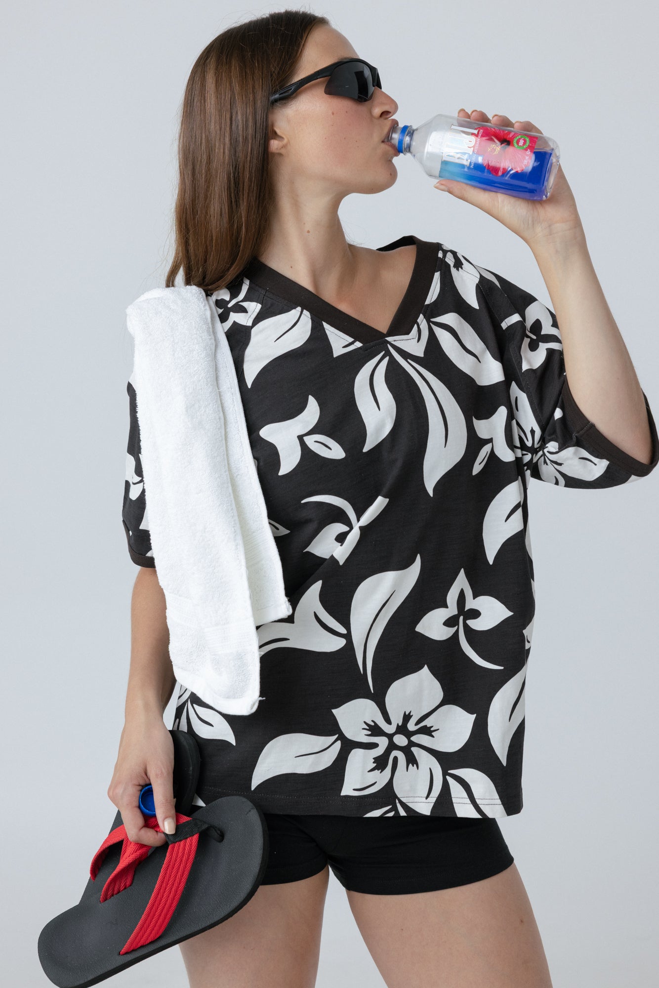 Hawaii Print Jersey - Navy