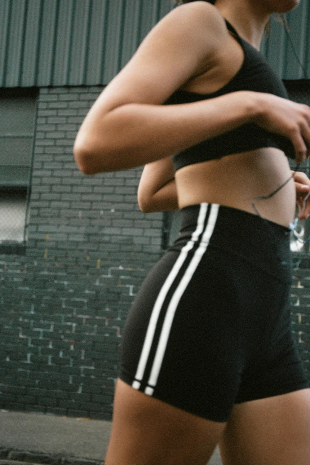 Sprint Short 4" - Black with White Stripe