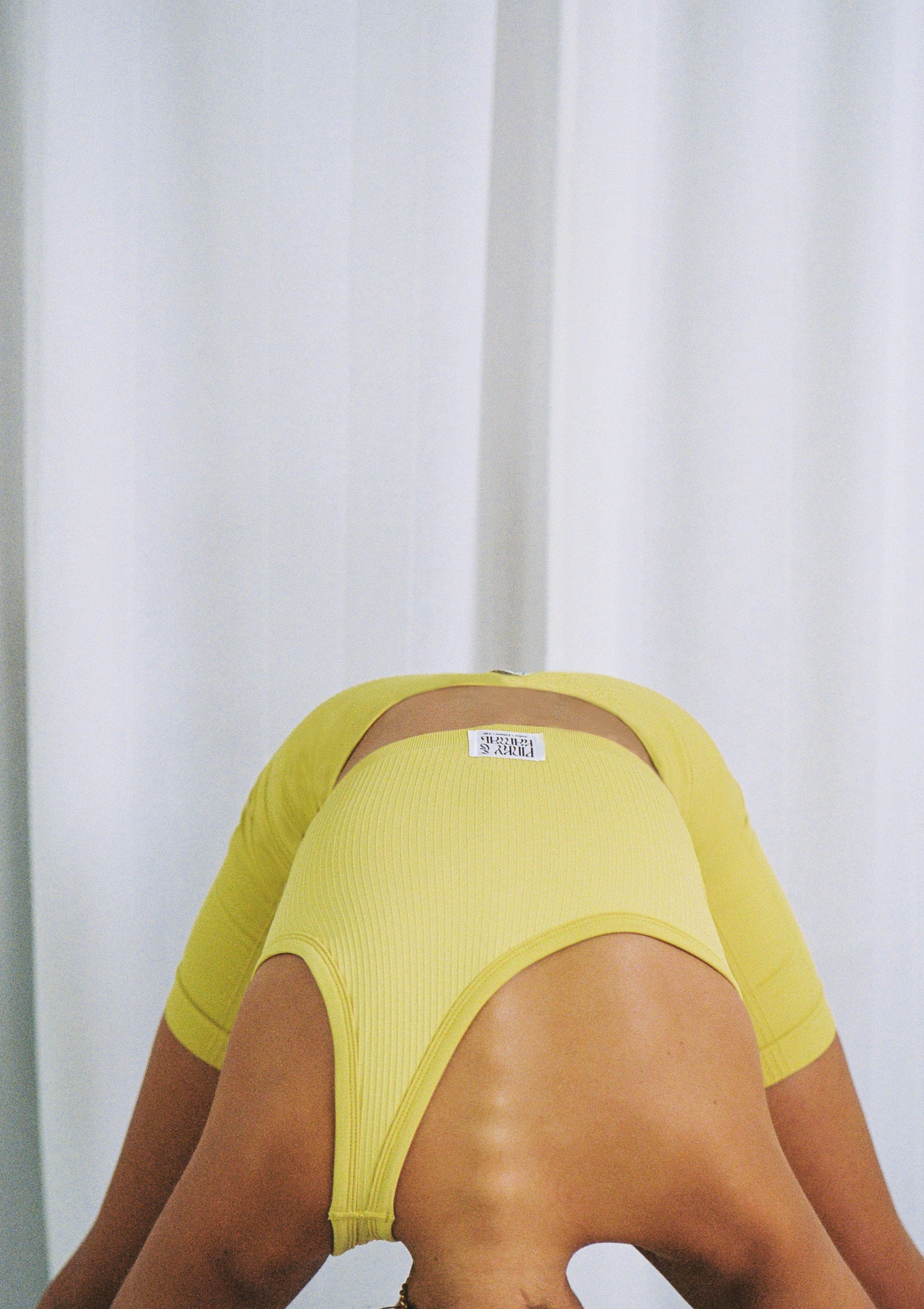 One Shoulder Bodice Crop - Lemon Peel